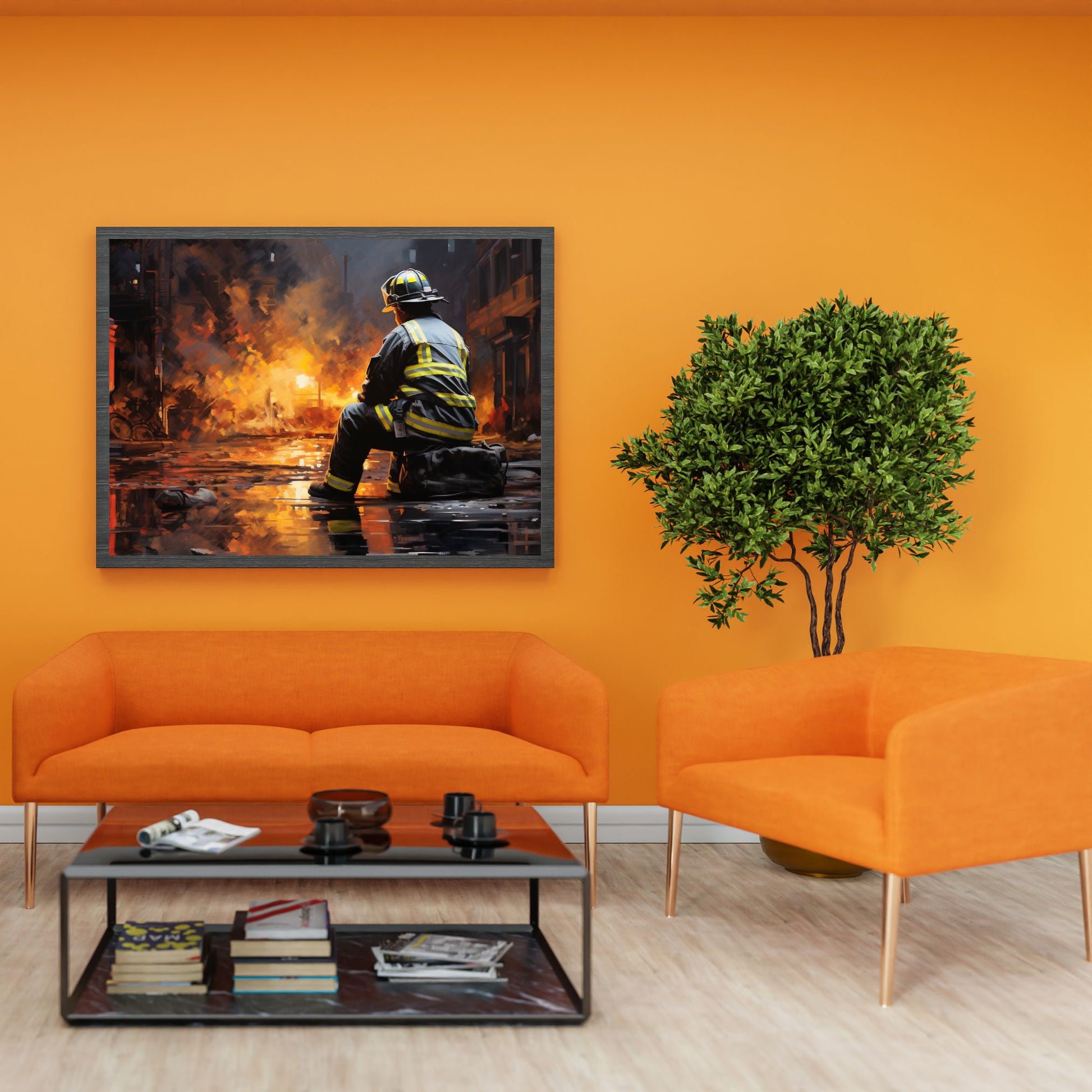 "EMBERS OF THOUGHT: THE FIREFIGHTER'S REFLECTION"