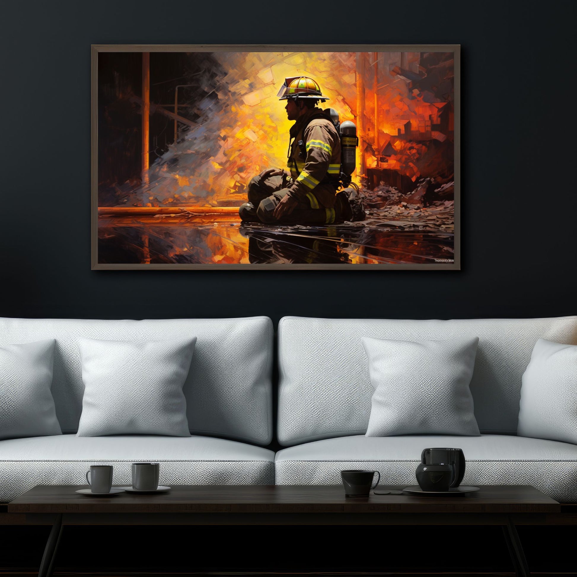 "EMBERS OF THOUGHT: THE FIREFIGHTER'S REFLECTION" 2