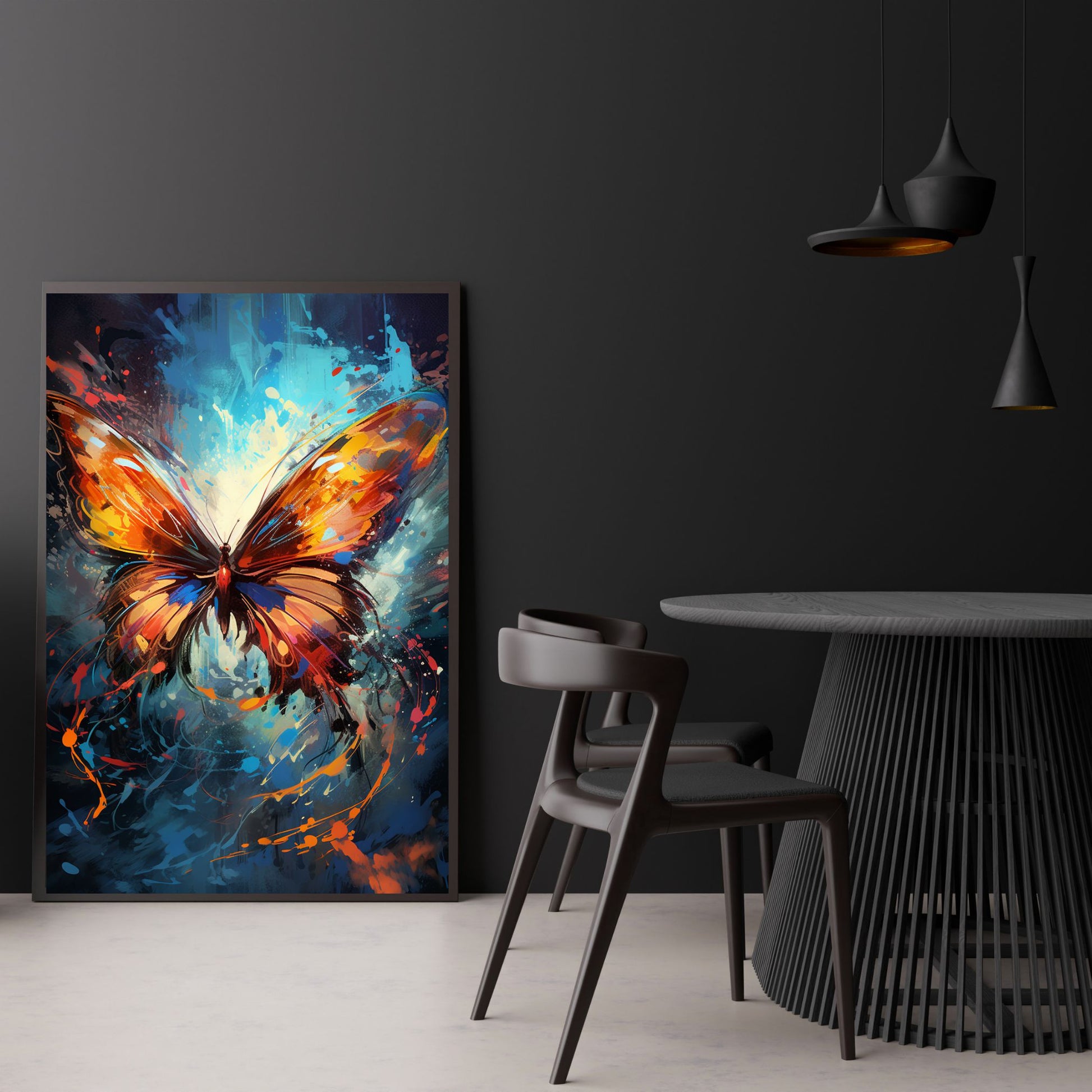 "FLUTTER IN MOTION: DYNAMIC SPLASH BUTTERFLY"