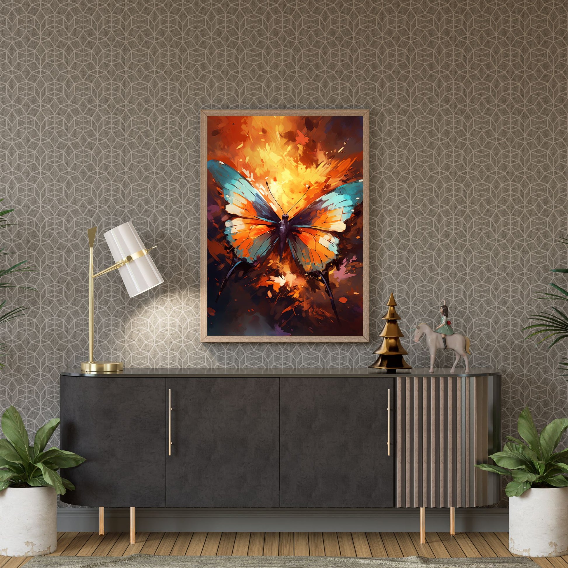 "FLUTTER IN MOTION: DYNAMIC SPLASH BUTTERFLY" 2