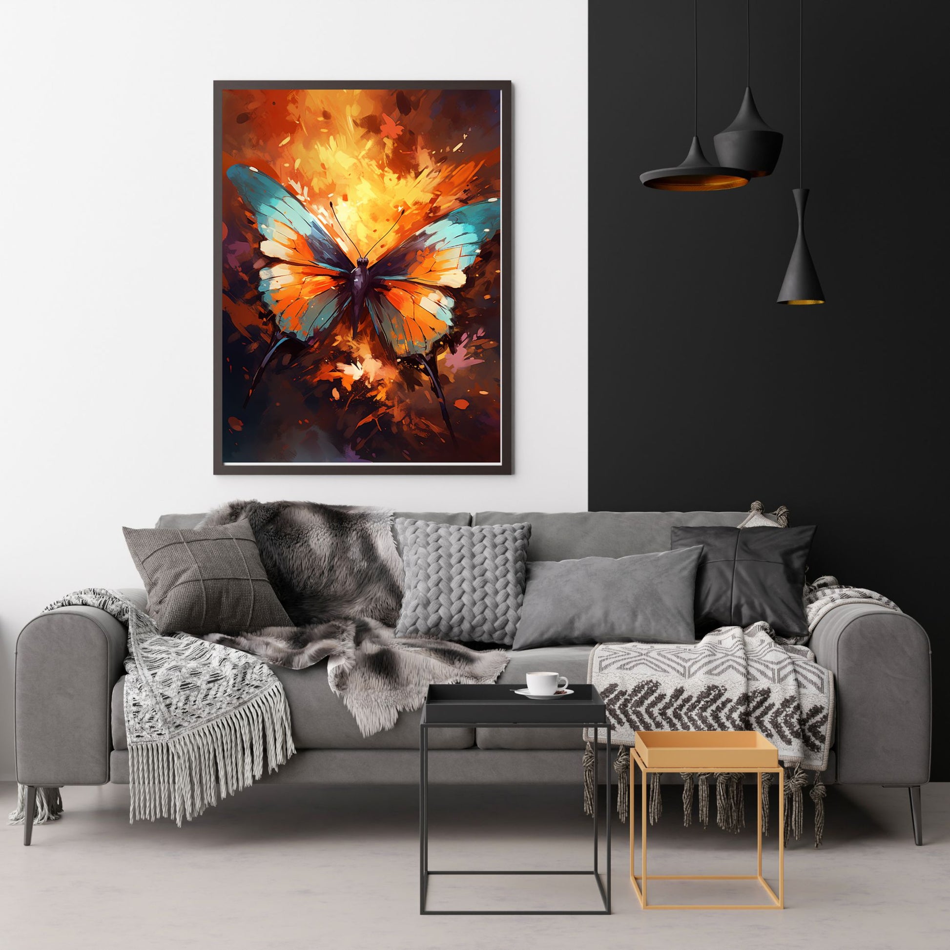 "FLUTTER IN MOTION: DYNAMIC SPLASH BUTTERFLY" 2