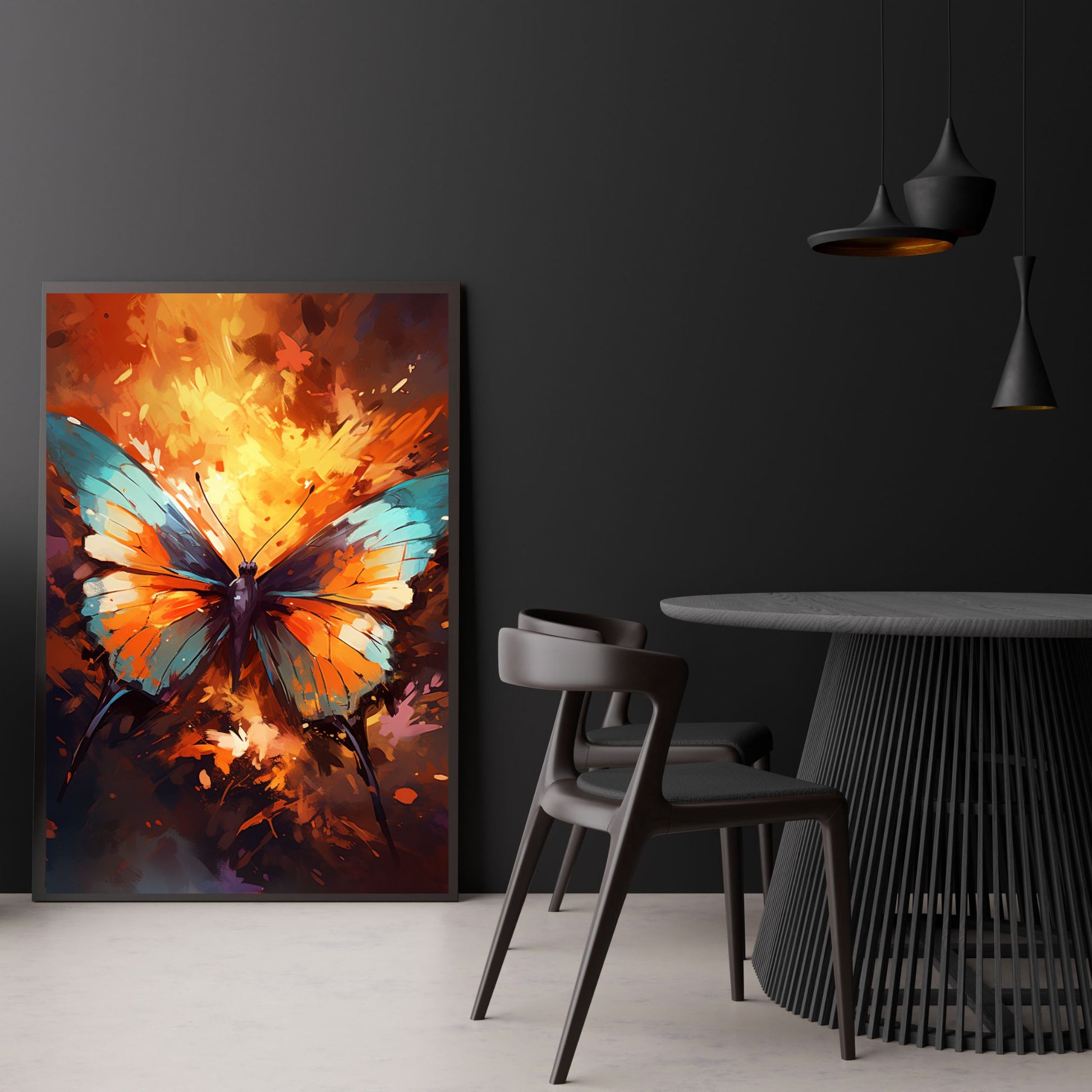 "FLUTTER IN MOTION: DYNAMIC SPLASH BUTTERFLY" 2