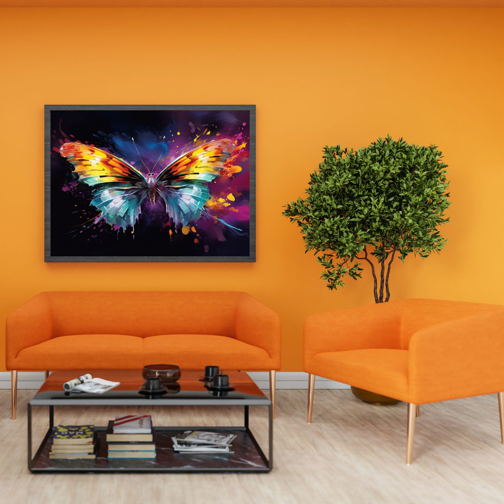 "FLUTTER IN MOTION: DYNAMIC SPLASH BUTTERFLY" 3