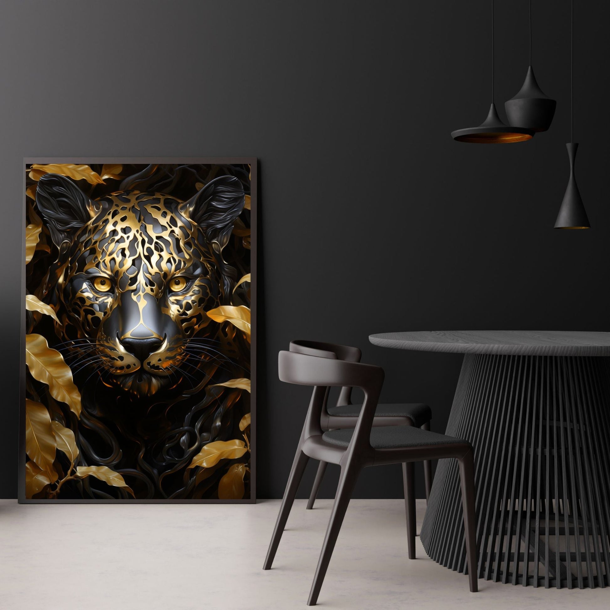 "LEOPARD IN GOLDEN SHADOWS"