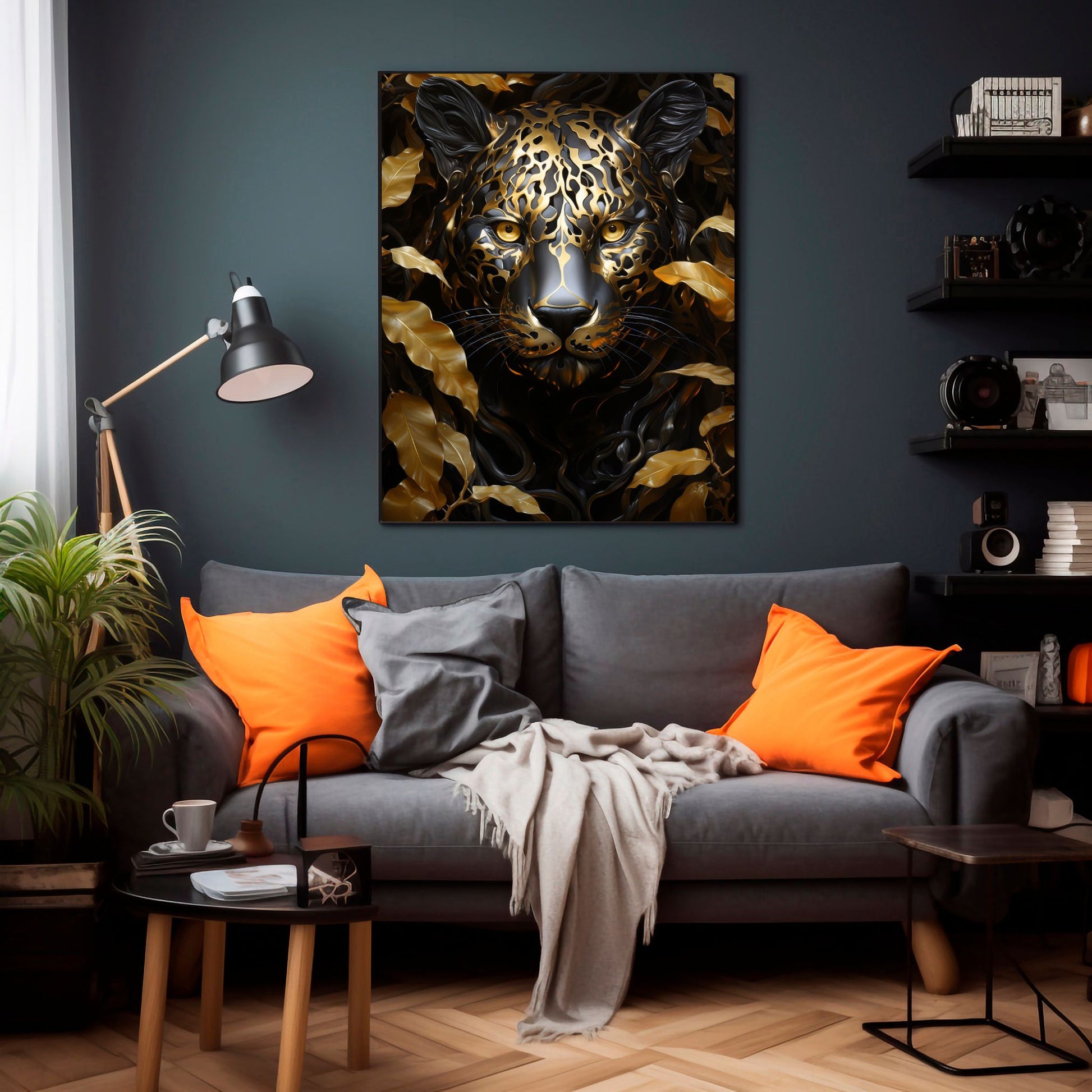 "LEOPARD IN GOLDEN SHADOWS"