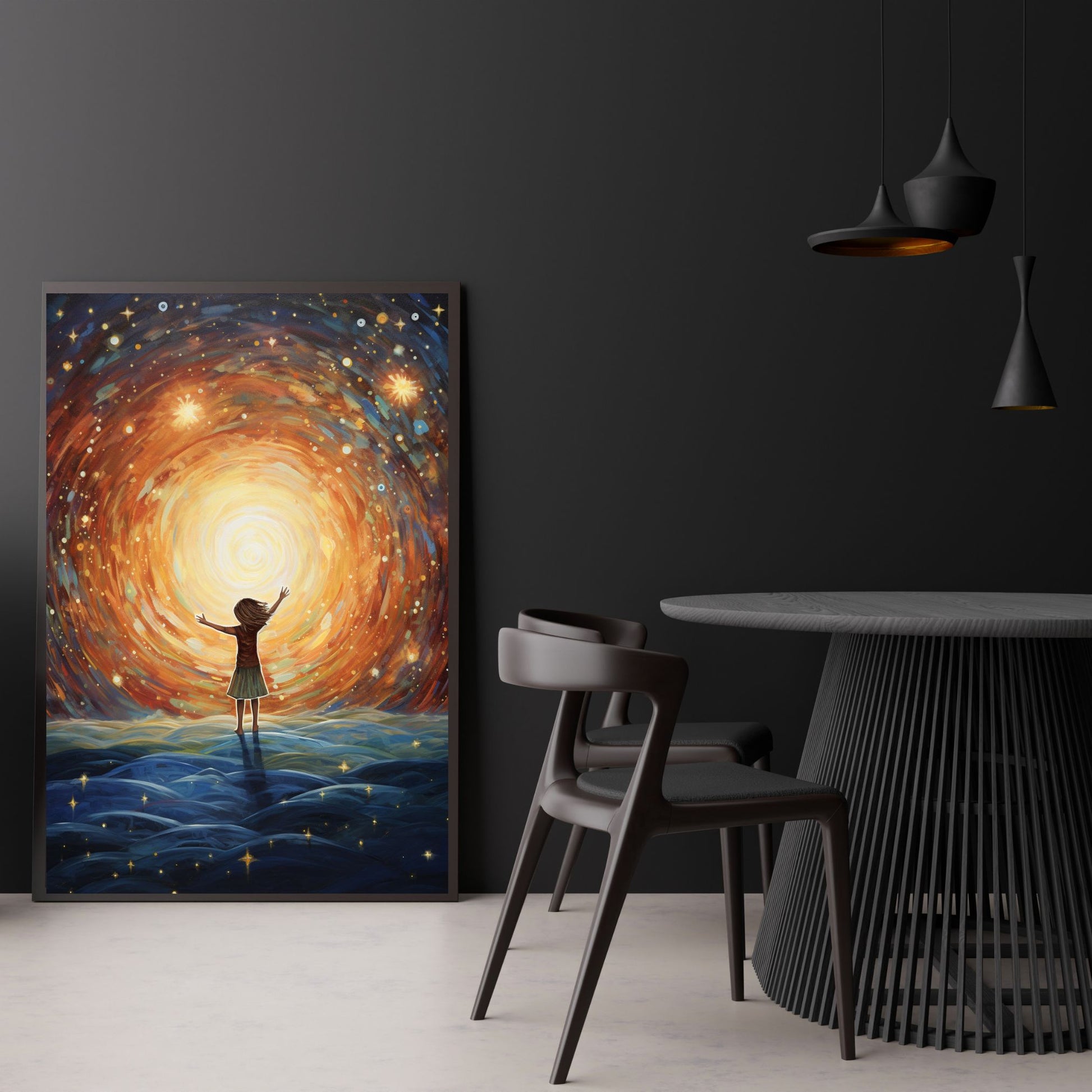 "LUNAR DREAMS: INNOCENCE AMIDST THE STARS"