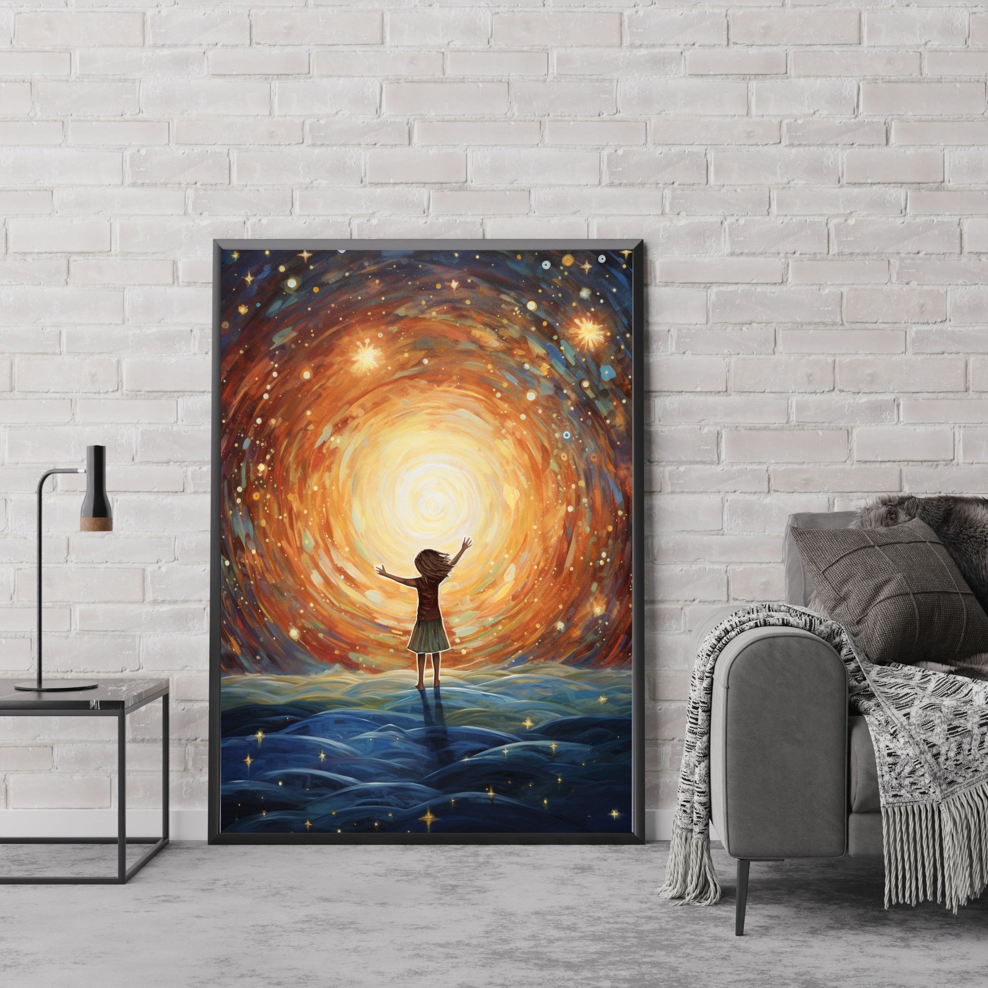 "LUNAR DREAMS: INNOCENCE AMIDST THE STARS"