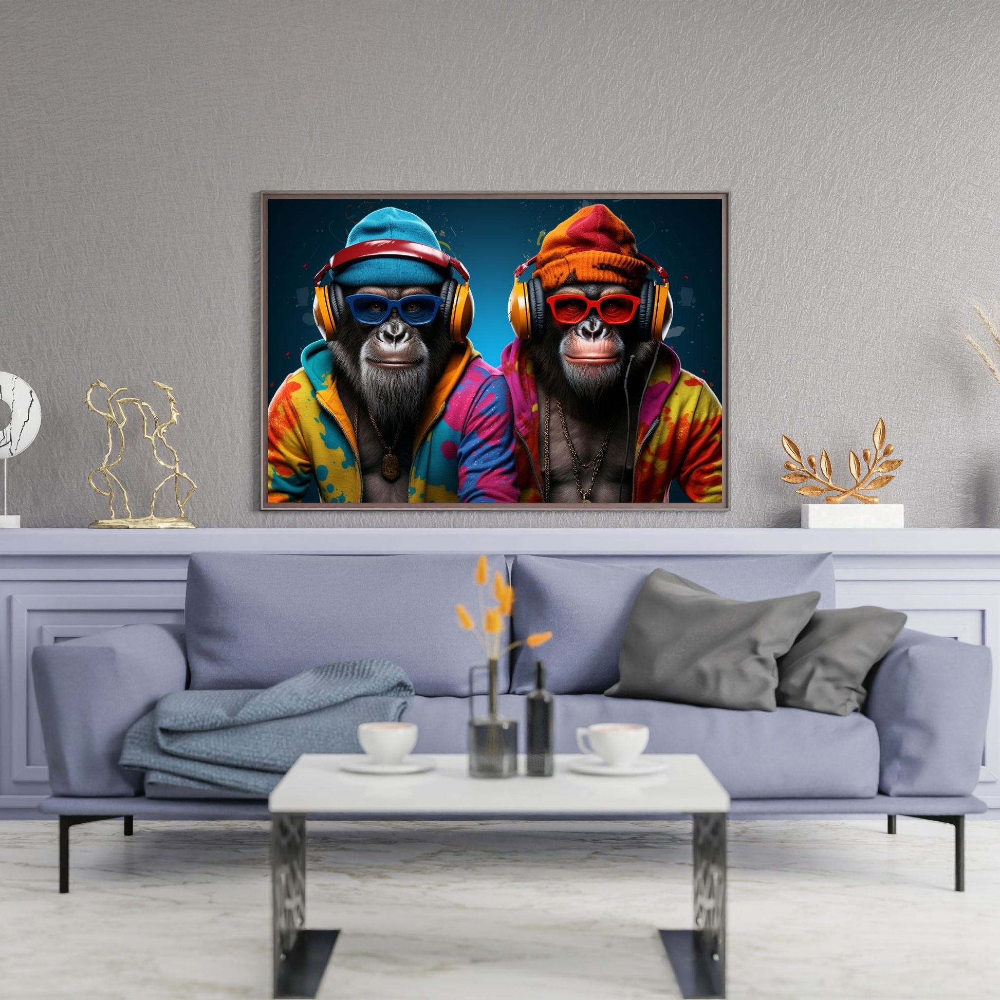 "RHYTHMIC REBELS: CHIMPS IN COLORFUL FREESTYLE"