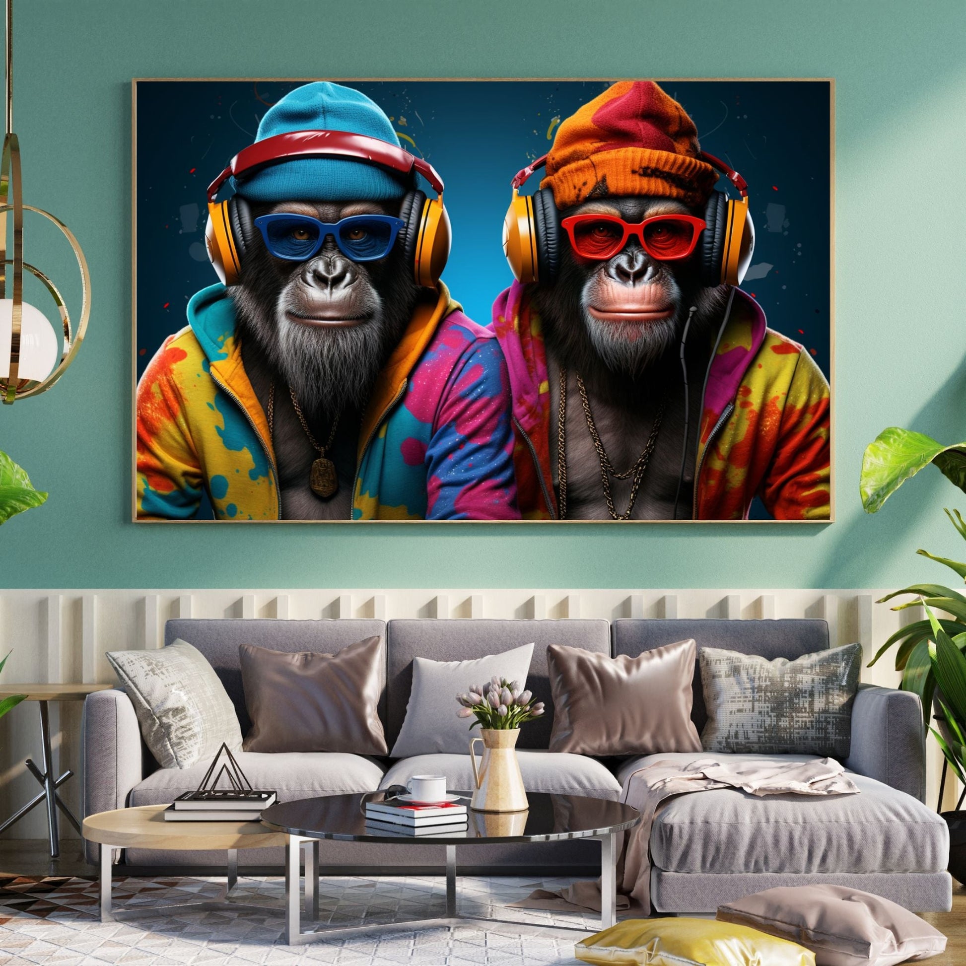 "RHYTHMIC REBELS: CHIMPS IN COLORFUL FREESTYLE"