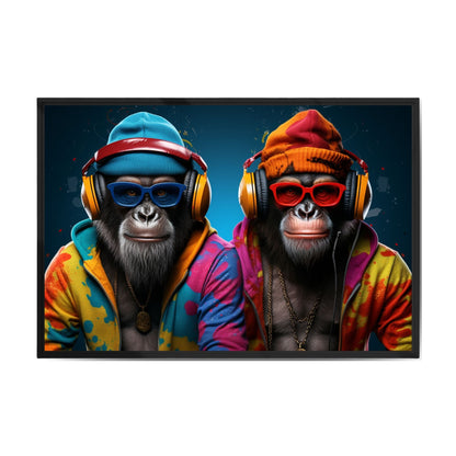 "RHYTHMIC REBELS: CHIMPS IN COLORFUL FREESTYLE"