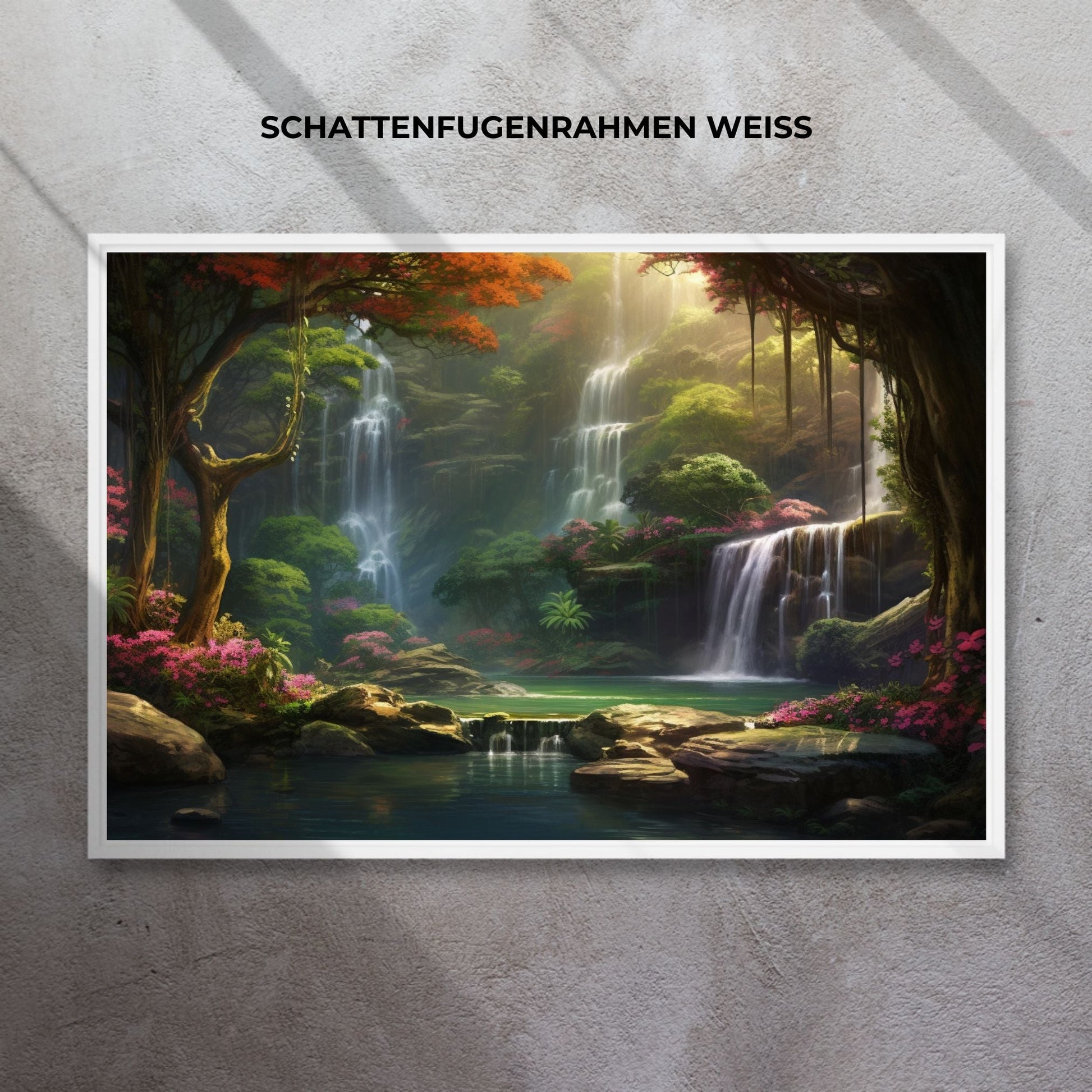 "VERDANT HAVEN: THE WATERFALL'S EMBRACE"